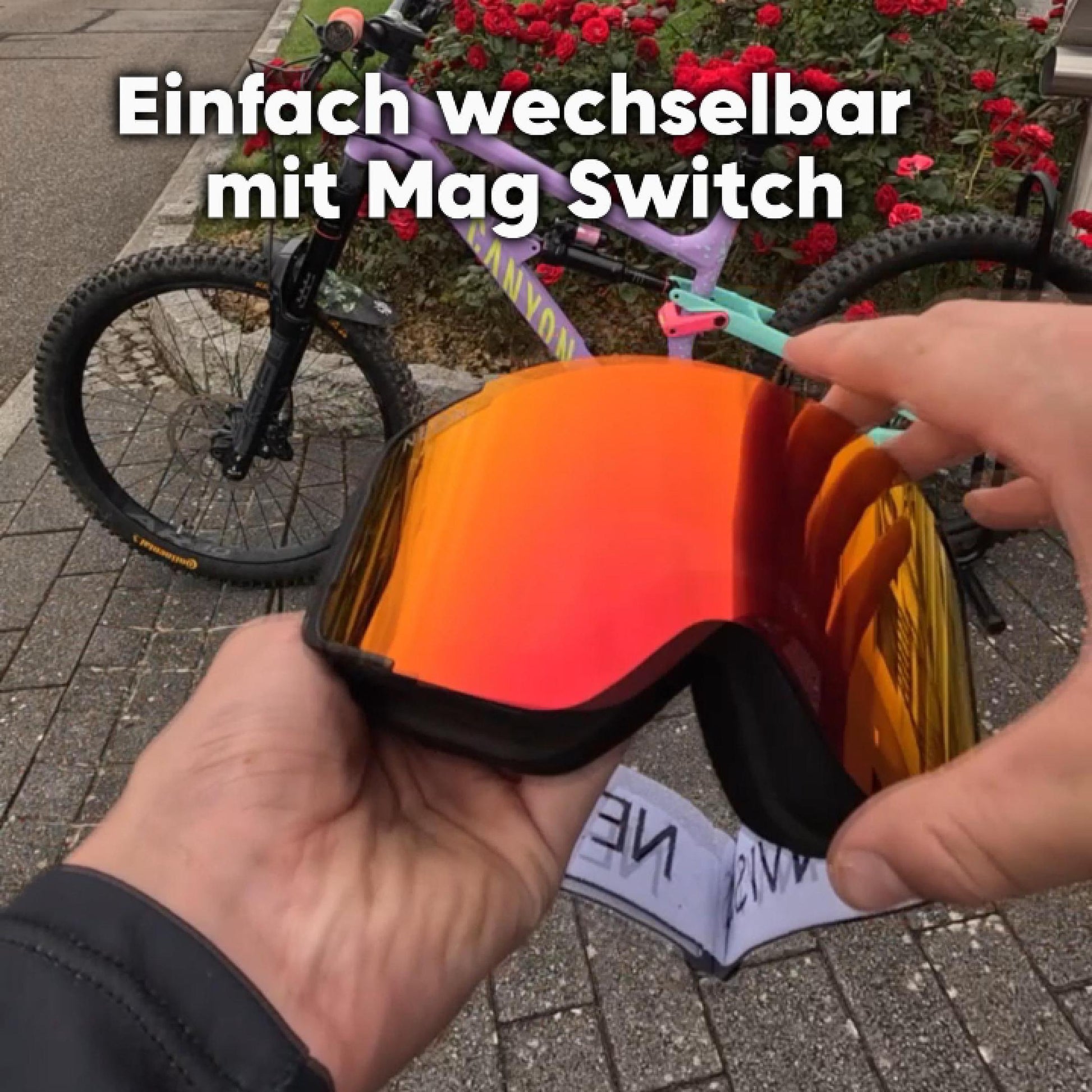sportbrille mountainbike Mountainbike FullFace Brille/Goggle mit Anti-Fog-Gläsern UV-Schutz OTG MTB Sportbrille für Helm Motorradbrille, Motocrossbrille, Skibrille NeonVision – GT Wear